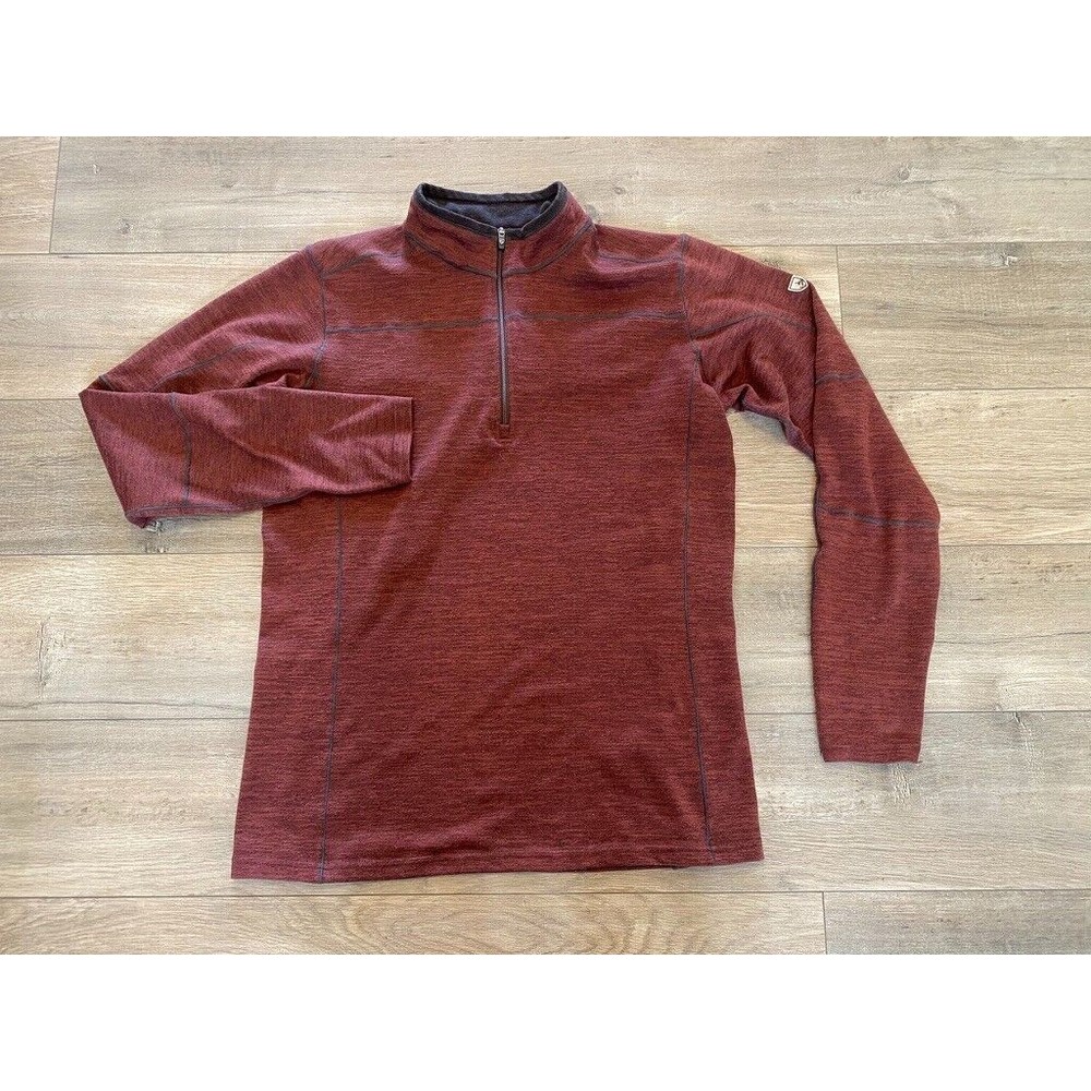 Kuhl Ryzr Fleece 1/4 Zip Pullover Sweater Men's Size Small Brown Rust Jacket
